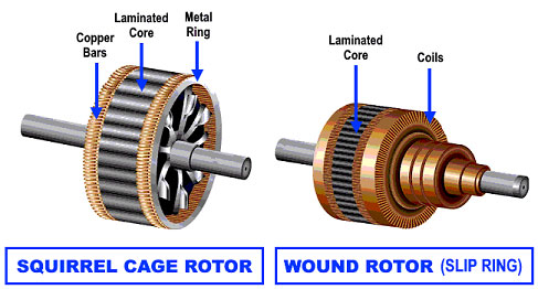 What are the types of three-phase motors